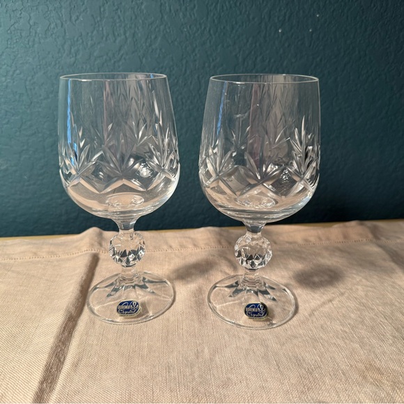 2 Bohemia Crystal Glasses - Picture 1 of 3